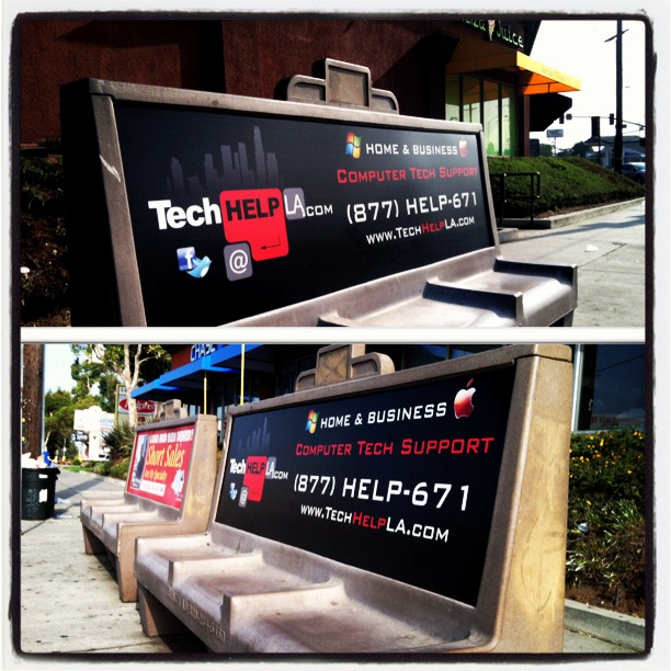 Tech Help LA Bus Bench Ad